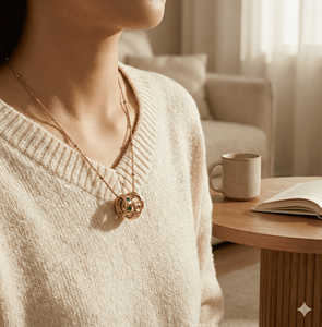 थोक 18k सोने की प्लेटेड टाइटेनियम स्टील ग्रीन जिरकॉन इंटरलॉकिंग रिंग पेटेन्ट नेकलेस रेट्रो मेटेड बनावट गहने महिलाएं - Product Image 4