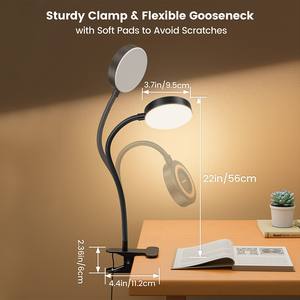 Glocusent Lampe <span class=keywords><strong>de</strong></span> table à clipser améliorée Eye Carging Book Reading Bed Desk Clip on Light sans adaptateur - Product Image 5