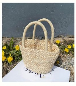 Wholesale Cute Girl Beachwear Natural Corn Straw Mini <b>Handbag</b> <b>Small</b> Fashion Beach Bag - Product Image 2