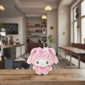 Groothandel Luipaardprint Sanrio Sleutelhanger Cartoon Schattig Halloed Kitten Pluche Pop Hanger Tas Ornament - Product Image 6