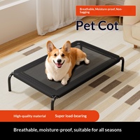 Lit surélevé pour chien avec cadre en acier carbone, respirant, amovible et lavable, pour toutes les saisons, pour chiens de taille moyenne à grande