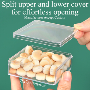 SUNSHING Food Grade Wedding Candy Box Acrylic Coconut Dessert Container with Lid Clear Gemstone Display Boxes Square Case - Product Image 2