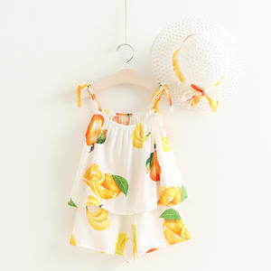 Mono para Niña, Ropa de Algodón, Traje de Pantalones Cortos con Flores para Niña, Disponible en Línea - Product Image 1