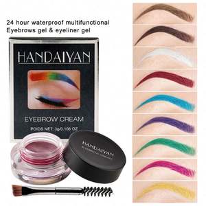 Gel à sourcils HANDAIYAN, 12 couleurs, teinture colorée pour sourcils avec pinceau, longue tenue, waterproof, maquillage minéral pour sourcils - Product Image 6