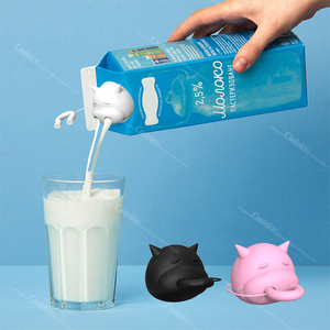 เครื่องรินนมซิลิโคนแบบกล่อง ใช้ซ้ำได้ ฝาขวดนมแบบตลกๆ - Product Image 4