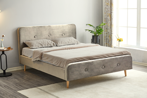 Cama blanda de tamaño completo doble europea, cama de tela con cajón de almacenamiento, marco de cama de lino - Product Image 5