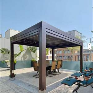 Pérgola Bioclimática Moderna de Aluminio con Techo de Láminas Ajustables, Recubrimiento en Polvo, Sistema de Gazebo Impermeable para Balcón o Terraza - Product Image 3