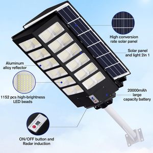 Wholesale Automatic Stand Alone Unique Ip65 Intelligent Led 100w All in <b>Solar</b> Street Light Outdoor Waterproof <b>with</b> Pole Motion - Product Image 3