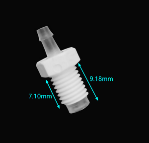Conector de manguera de rosca giratoria sellada inferior UNF 1/4-28, con rosca de 3/32 pulgadas (2.4mm) de diámetro interno, de PP blanco transparente, estilo de rosca larga/corta. - Product Image 3