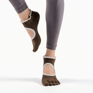 Bán Sỉ <span class=keywords><strong>Lacy</strong></span> Đầy Đủ Ngón Chân Backless Vớ Yoga Cho Phụ Nữ Năm Ngón Tay Tách Chống-Vớ Trượt Cho Tập Thể Dục Trong Nhà - Product Image 1