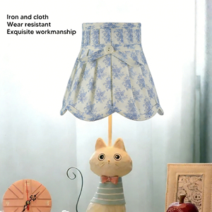 Pantalla de Lámpara Pequeña para Botella de Vino, Fabricada con Tela Plisada Lateral Estampada Ecológica, para Uso en Interiores - Product Image 6