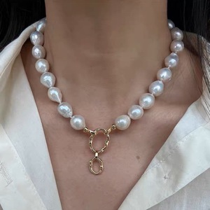 Collier de perles baroques irrégulières colorées et polyvalentes, tendance, pour influenceurs, chaîne de clavicule naturelle polyvalente - Product Image 2