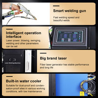Machine de soudage laser portative 4-en-1 1000W 1500W 2000W 3000W à refroidissement par eau, soudeuse laser à fibre, découpe et nettoyage laser pour métal