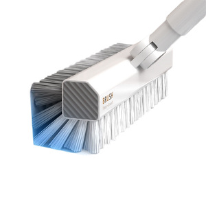 V Shape <b>Floor</b> <b>Brush</b> Nylon Bristles Long Handle Bathroom Cleaning Multi Functional Plastic Handle - Product Image 1