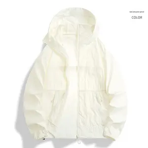 Chaqueta de seda de verano para hombre y mujer, diseño de hielo fino, cuello levantado, transpirable, Anti-UV, protección solar, Color sólido, ajuste holgado, nailon - Product Image 6