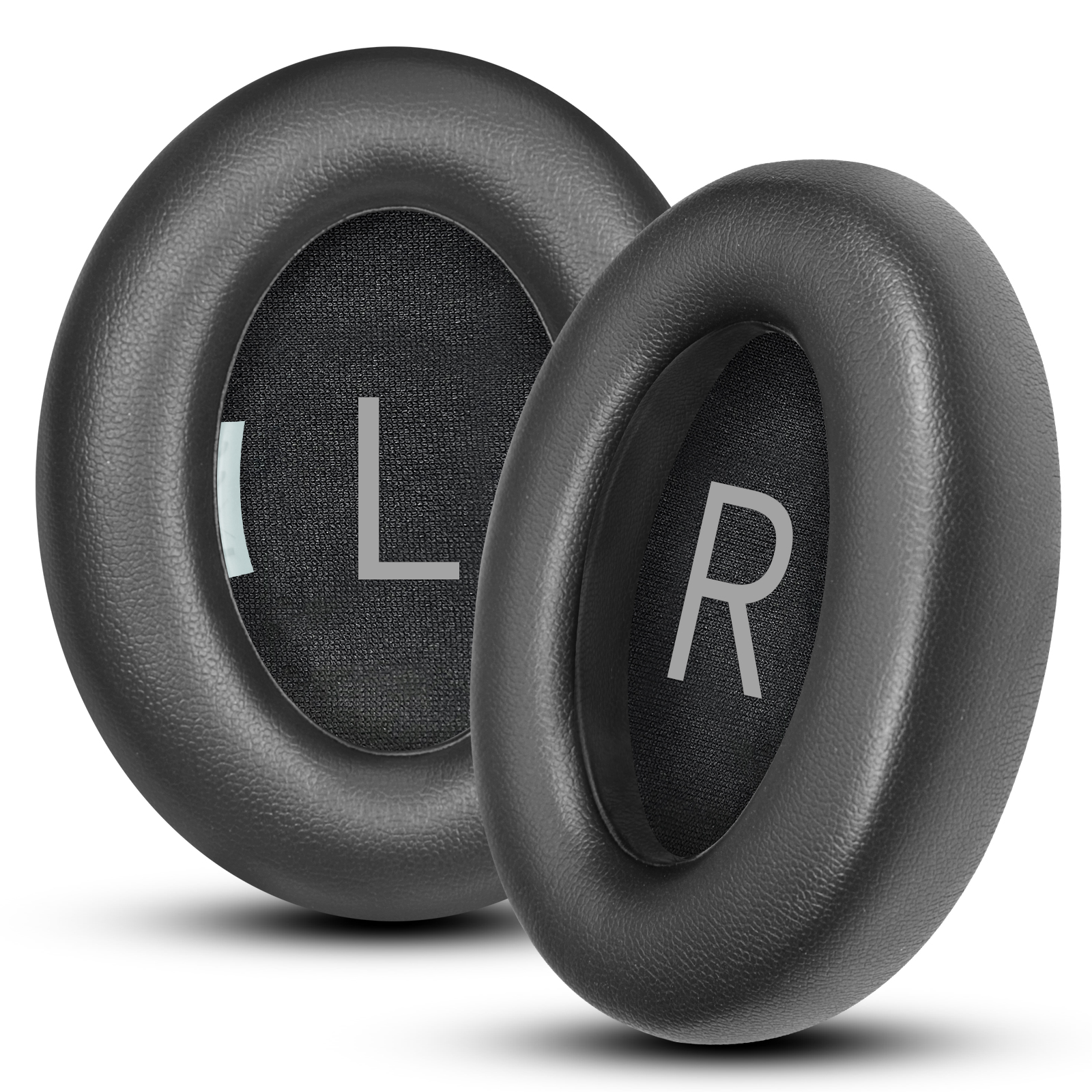 1 pièces coussinet d'oreille en cuir protéiné-noir noir