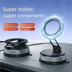 3 axes 720 °   Support de téléphone magnétique pliable pour voiture |   Ventouse à vide + Anneau magnétique épais, adhérence super forte, universel multi-scènes - Product Image 2