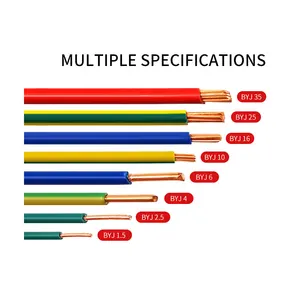 BYJ 1.5 2.5 4 6 10 16 25 35 वर्ग सिंगल कॉपर कोर लो स्मोक हैलोजन-फ्री केबल