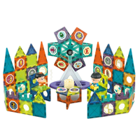 Ensemble éducatif de jeu de société en gros pour les fêtes, avec blocs magnétiques, circuit de billes lumineux et kit de construction de tuyaux, avec piste de billes roulantes