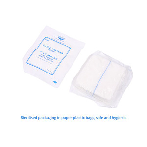 <span class=keywords><strong>Compresses</strong></span> de gaze médicale absorbante compressée chirurgicale <span class=keywords><strong>10x10</strong></span> avec ligne bleue détectable aux rayons X - Product Image 3