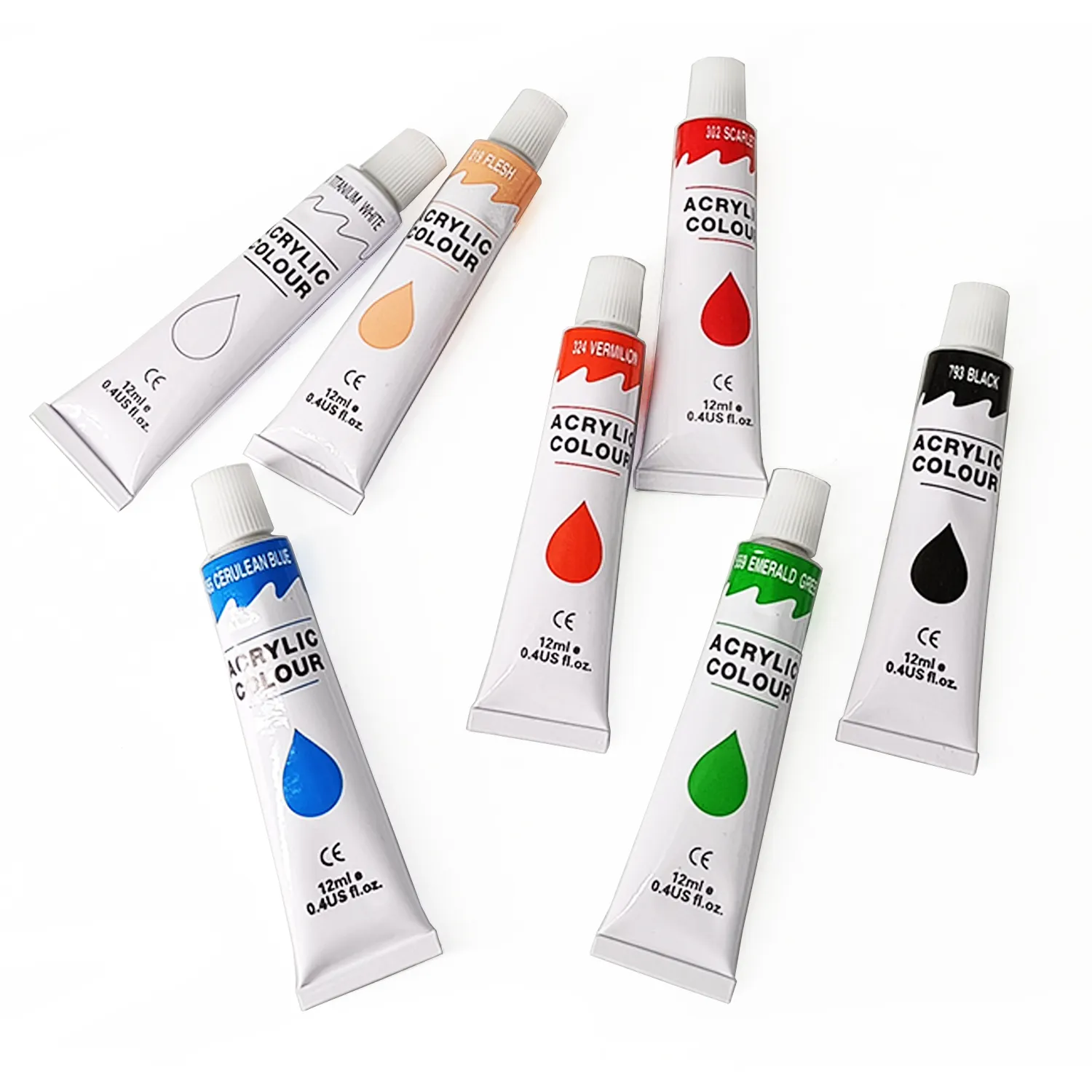 Venda quente 24 cores acrílico pintura tintas artista pintura desenho ferramenta
