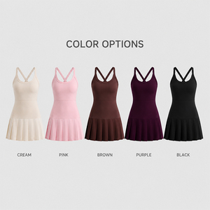 Gaun Tenis Badminton Wanita, Rok Lipit High Stretch, Celana Pendek Terintegrasi, Kantong Samping, Bantalan Penyangga, Pakaian Olahraga Pickleball - Product Image 5