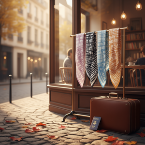 Foulard quadrato 70x70 cm con motivo a quadri, accessorio di moda per donna e uomo - Product Image 2