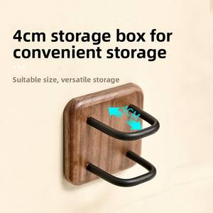 NFS rak penyimpanan sisir kayu kenari untuk kamar mandi tempat alat pembersih tingkat Tunggal terpasang di dinding tanpa bor - Product Image 3