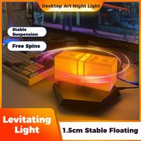 Lampe Dollar à Lévitation Magnétique 16 Couleurs, Lampe de Bureau Flottante en Forme de Billet, Veilleuse LED Tactile à Intensité Variable avec Rotation à 360 Degrés