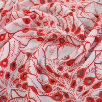 Tissu à œillets 100 % polyester respirant moderne, blanc, design personnalisé, entièrement brodé, pour la décoration de la maison et les textiles de mariage pour filles