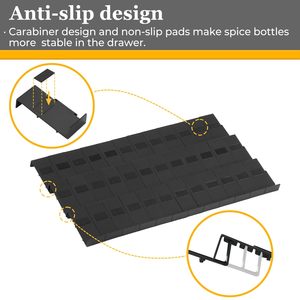 <span class=keywords><strong>Organisateur</strong></span> de <span class=keywords><strong>tiroir</strong></span> à épices en plastique à trois couches, détachable, emboîtable et extensible, avec 36 plateaux pour tiroirs de cuisine modernes - Product Image 4