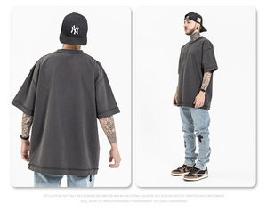 T-Shirt Oversize con Collo Tondo in Cotone 100% Pesante 270GSM con Lavaggio Acido Interno ed Esterno, Logo Personalizzato e Effetto Vissuto - Product Image 2