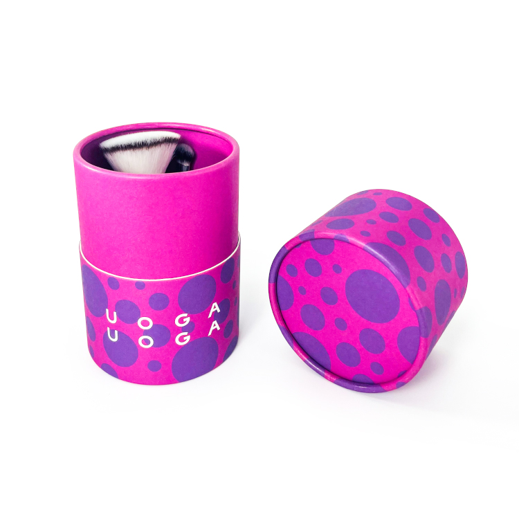 Custom Logo Cosmetic Make Up Cardboard Gift Paper Tube Cylinder Cosmetic Brush Packaging Box With Matt Lamination