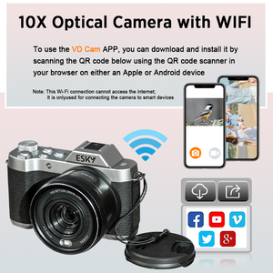 Vente en gros 10x caméra à zoom optique caméra vlog alimentée par batterie 4k caméras à boîtier vintage numérique avec lumière intégrée wifi - Product Image 5