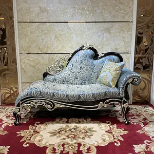 MO LAN European style bedroom warm grey cloth art solid wood beauty couch living room sofa noble concubine chair