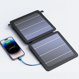 ALECTER Cargador Solar Monocristalino Plegable de 10W, 24% de Alta Conversión, Salida USB Dual, Panel Solar Ligero para Acampar al Aire Libre - Product Image 1