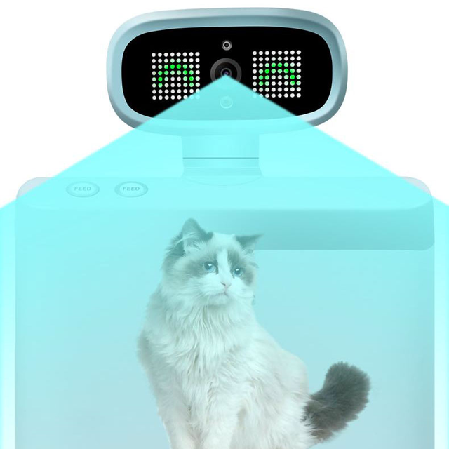 Intelligent Robot 24-hour Guardian 1080P HD APP Control With Voice Intelligent Feeding Device for Cats Dogs