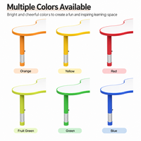 Ensemble table et chaises en bois durable Clover pour la maternelle, bureau d'étude et de dessin pour enfants, mobilier scolaire pour salle de classe et salon