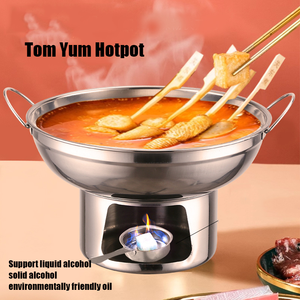 Olla Caliente Estilo Tailandés de Acero Inoxidable para Una o Dos Personas, Calentador de Alcohol, 18/20/22 cm - Product Image 5