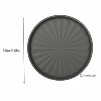 [Pack de 6] Sous-verres classiques en silicone noir de qualité alimentaire, épais, antidérapants, antiadhésifs, écologiques pour la maison