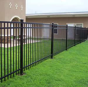 Vente en gros de clôture de sécurité en acier à tube métallique enduit de poudre noire de 6ftx8ft pour le jardin - Product Image 2