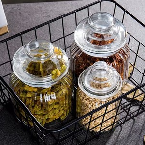 Wholesale 650ml 1350ml <strong>Rectangular</strong> Vertical-pattern <strong>Glass</strong> Storage Jars with <strong>Lids</strong>, Suitable for Nuts, Pickles, Snacks and Grains. - Product Image 5