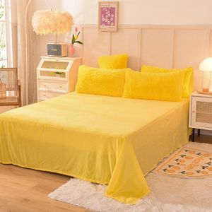 Cầu Vồng Màu Sắc Faux Lông Nhung <span class=keywords><strong>Fluffy</strong></span> Sang Trọng Mềm Mại Bộ Đồ Giường Tấm Ga Giường Đặt 4 Miếng Ấm Áp Cho Các Cô Gái - Product Image 3