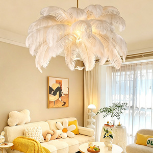 DUOMEIJU NOUVEAU <span class=keywords><strong>Plafonnier</strong></span> LED moderne et coloré à plumes, lumière chaude pour chambre à coucher - Product Image 5