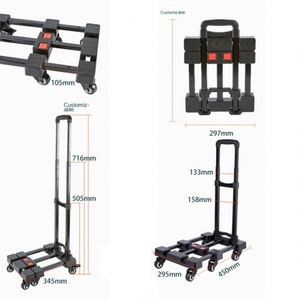 Carrito de Equipaje Plegable Telescópico de Cuatro Ruedas Good Things in Heaven con Mango de Plástico para Uso Doméstico - Product Image 3