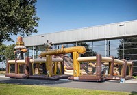 Ciudad de Diversión Inflable Gigante con Temática Pirata, Castillo Inflable Grande de PVC para Niños, Alquiler para Eventos al Aire Libre