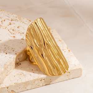 Stainless Steel <b>Ring</b> Irregular Design Open Band Light Luxury Women's Jewelry Gift - Product Image 2