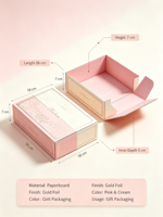 Boîte pliante en papier rose clair personnalisée, boîte cadeau en papier pour l'emballage de produits cosmétiques et de beauté