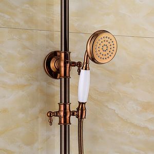 Antique Pure Copper Ba Chức Năng Rose Gold Tiếp Xúc Với Vòi Hoa Sen Vòi Mixer Cho Phòng Tắm, Mưa Vòi Hoa Sen Vòi Set Với Tay Vòi Hoa Sen - Product Image 4