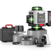 Niveau laser rotatif 4D bleu/vert 360° auto-nivelant avec 8/12/16 lignes, portée de 50 m, alimenté par batterie, outil de mesure et de nivellement DIY